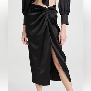 NWT WAYF Inez Satin Midi Skirt